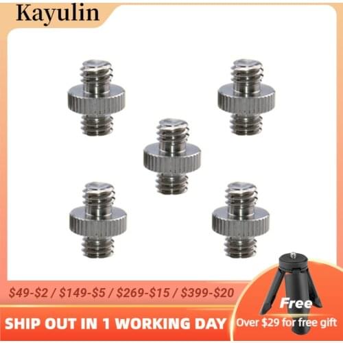 Kayulin Double ended 3/8-16 inch Male Thread Screw Adapter for DSLR Flash Tripod Light Stand (5PCS)