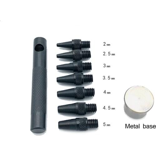 High Quality 7 pcs/Set Leather Punching Hole Punch Round Steel Craft Hollow 2mm-5mm Metal Gaskets Plastic Rubber Tools