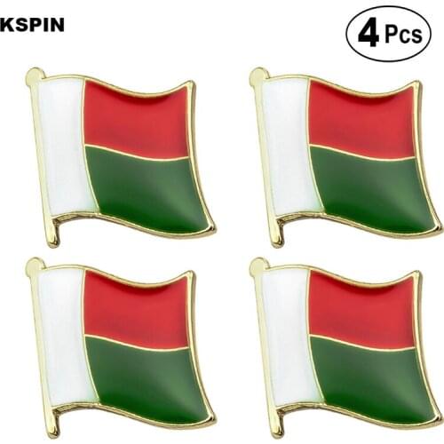 Madagascar Flag Pin Lapel Pin Badge Brooch Icons 4pcs