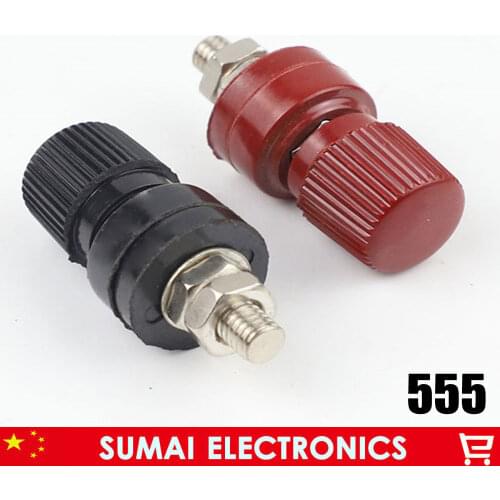 10pcs New 8mm 555 Terminal Binding Post banana socket,Audio output connector red and black two color Free Shipping