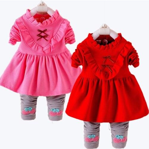 2pcs Set Sweet Princess Baby Girls Toddler Kids Lace Up Dress Suit Clothing Set With Pants Children Clothing China Cheap Suits