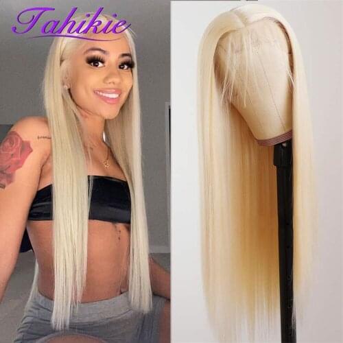 Tahikie 613 Lace Frontal Wig Blonde Straight 13x4 Lace Front Wig Human Hair Wigs Brazilian Hair Wigs For Women Human Hair Remy