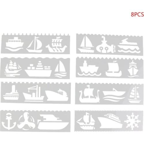 8Pcs/set Kids Plastic Drawing Template Rulers Stencils DIY Painting DIY Making School Supply Tools Craft C5AE