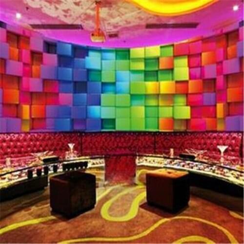 Beibehang Seamless 3d stereoscopic wallpaper KTV bar Hotel theme rooms mural backdrop colored bricks personalized wall paper