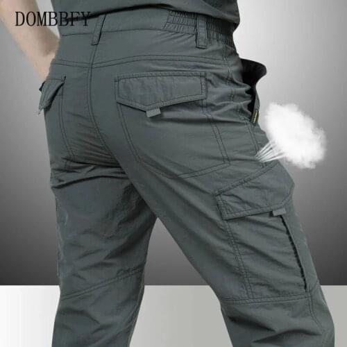 Tactical Military Pants Men Summer Cargo Waterproof Quick Dry Pants Man Multi Pockets Thin Breathable Trousers Casual Sportswear