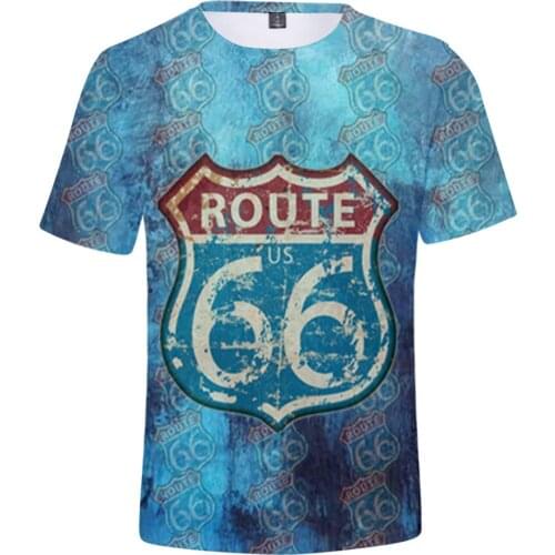 New Arrival Route 66 3D Men/women T Shirt Casual Spring/Summer Short Sleeve Tshirt Fashion Mother Road Tops Inter 2022 Clothes