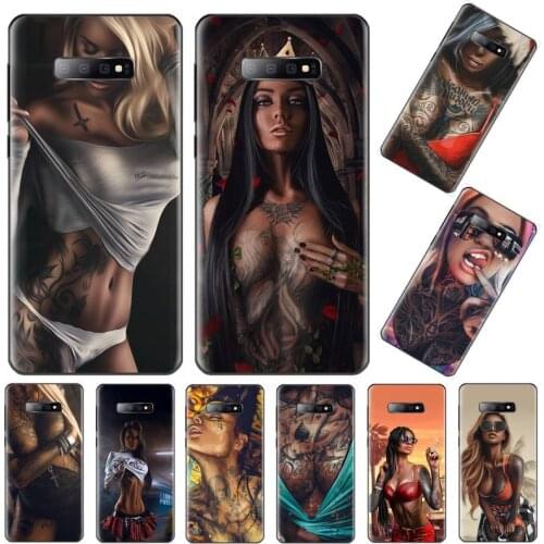 Hot Sexy Sleeve Tattoo Girl Phone Case For Samsung galaxy S 7 8 9 10 20 edge A 6 10 20 30 50 51 70 note 10 plus