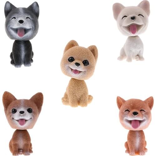 Shaking Head Corgis Lucky Dog Puppy Bobbing Heads Bobblehead Toy Aniaml Figures Car Home Decoration Ornament Kids Toys Gift