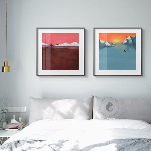 Abstract Colorful Mountains Canvas Painting Poster Print Color Block Wall Art Picture For Living Room Bedroom Aisle Modern Decor