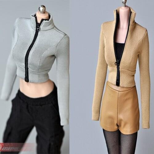 1/6 Female Tights Leotard Corsetry Zipper Jacket Clothes Fit 12'' PH TBL Female Body