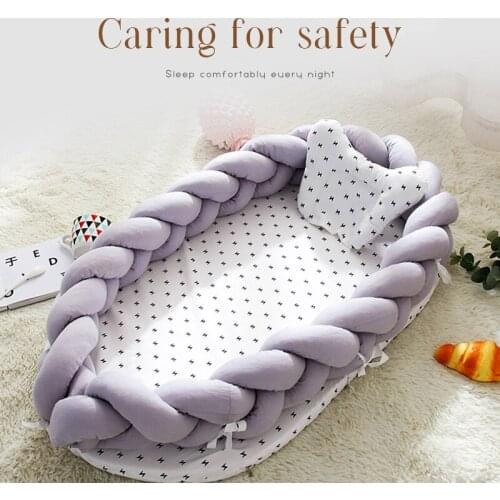 1pc Baby Nest Bed Portable Weave Portable Crib Travel Bed Cotton Childrens Bed Bumper Sides in the Crib Newborn Room Decor