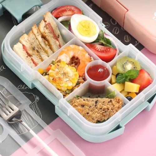 Bento Box Anti-leakage Toddler Lunch Box with 6 Cells 920ml Simple Kids Students Food Container for Home Office WXV Sale