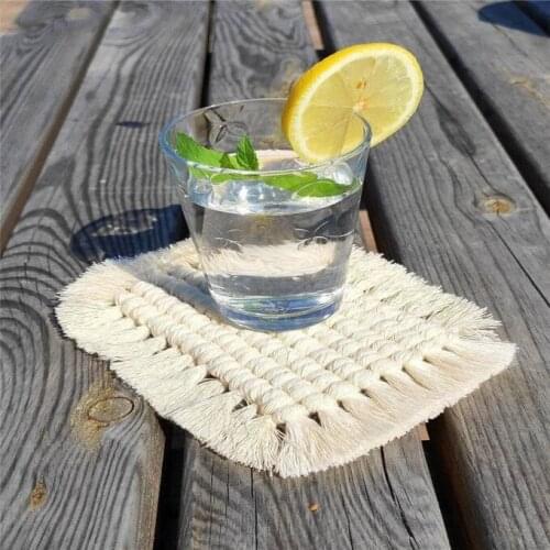 Modern Macrame Coaster Set Handmade Macrame Coaster