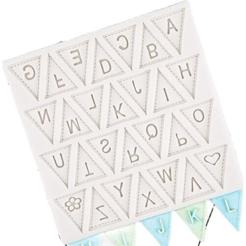 Banner Letters Fondant Cooking Tools Silicone Fondant Paste Mold DIY Cake Decorating Polymer Clay Resin Candy Sculpey D459