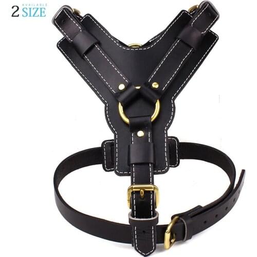 German Shepherd Labrador Husky Leather Large Dog Vest Walking Training Strap Adjustable Shoulder Strap Para Perros