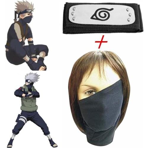 Ninja Cosplay Hatake Kakashi Gloves Mask Talisman Headband Anime Accessories Weapon Kunai Notebook Props Toy Blue Maskes Gift