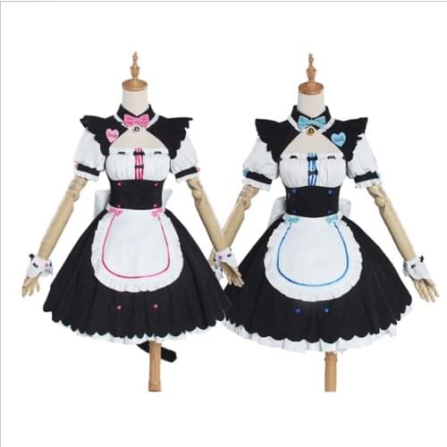 Anime NEKOPARA Vanilla Chocolate Maid Dress Lolita OVA Maid cosplay costume custom-made