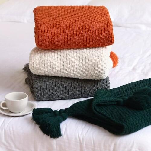 Nordic style sofa blanket cover blanket office siesta shawl blanket knitted wool blanket leisure air conditioning blanket