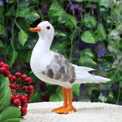 Hand Painted Seagull Bird Figurine and Statues for Garden Beach Seaside