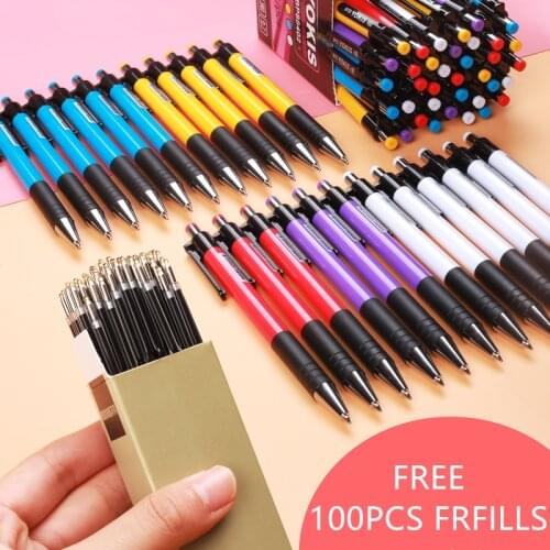 M&G 40pcs Ballpoint Pen Student Stationery 0.7mm Pressed Ballpoint Pen 3 Color Plastic Ball Pen School & Office Supplies