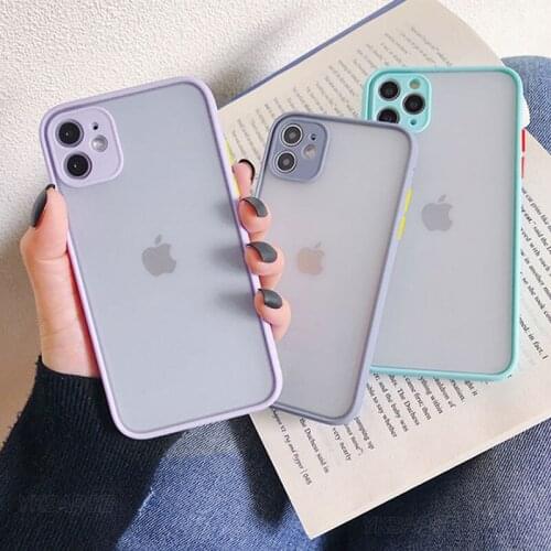 9Colors Silicone Bumper Shockproof Phone Case For iPhone X XR XS 11 12 mini Pro Max 7 8 Plus SE 2020 Lens Protection Matte Cover