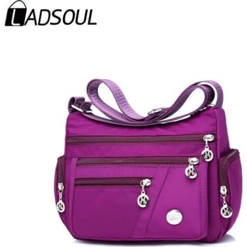 LADSOUL Nylon Handbags Messenger Bag Waterproof Large Capacity Diagonal Shoulder Casual Travel Bags High Quality CD5505/h