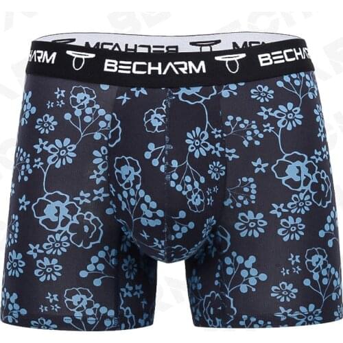BeCharm Mens Underpants Boxers Shorts Printing Sexy Panties Male Briefs Set Boxer Men Cotton Plus Size Comfortable for Sports