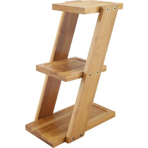 High Quality 3 Tiers Bamboo Desktop Potted Plant Flower Holder Storage Rack Shelf Succulent Desktop Flower Stand