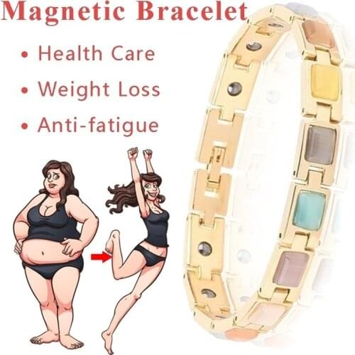 Crystal Gem Woman Magnetic Bracelet Health Energy Gold Fashion Jewelry Lady Weight Loss Anti-fatigue Jewelry Bracelets
