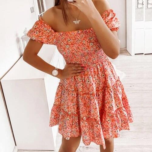 WYWMY Sexy Summer Women Dress 2021 New Square Collar Short Sleeve Floral Print Dress Vintage Elegant Beach Dress Robe Femme S-XL