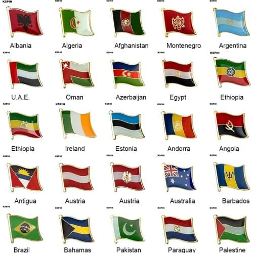 Country Flag Badge Flag Brooch National Flag Lapel Pin International Travel Pins Collections