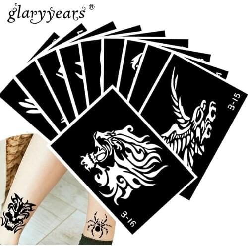 10 Pieces/Set Henna Tattoo Stencil Ghost Pattern Paste Drawing Lady Body Art Tattoo Stencil Sexy Product Waterproof 2019 HN#50