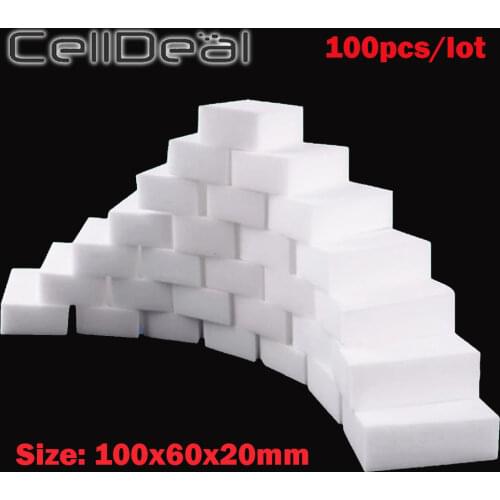 100 Pcs/lot Melamine Sponge Magic Sponge Eraser Cleaner Cleaning Sponge for Kitchen Bathroom Cleaning Tools 100*60*20mm