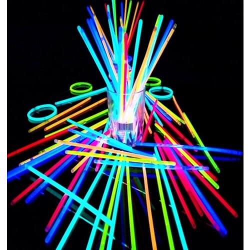 100 Pcs Party Fluorescence Light Glow Sticks Bracelets Necklaces Neon For Wedding Party Glow Sticks Colorful Glow Stick 50pcs