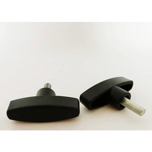 2Pcs M10 Carbon Steel One word Plastic head Hand screws T shape Rubberiz fastener handle Screw bolt 20mm-90mm L