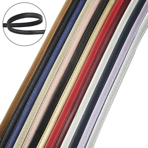 2 Meter Braided PU Leather Backpack Strap Flat Leather Cord String Rope DIY Key Bracelet Braided Rope Bracelet Making Materials