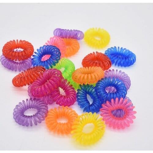 30 unids/lote, nuevo, 2 cm, pequeña línea telefónica, cuerdas para el cabello para niñas, coloridas bandas elásticas para el cab