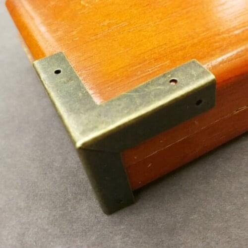 4Pcs Classic Antique Bronze Corner Protectors Wooden Box Coner Wine Box Protector Furniture Hardware Cover Triangle Corners 33mm
