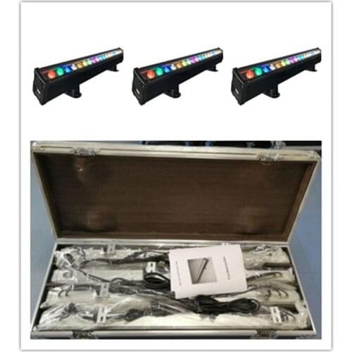 4 pcs with flightcase Waterproof 18x3w rgb 3 in 1 LED Wall Washer Stage Wall Washer outdoor Led Flood Light Pixel Led Wall Wash