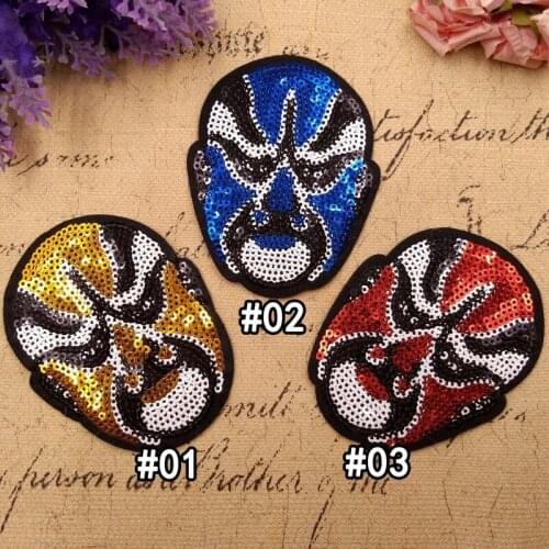 50pcs/lot Weird Stuff Mask Sequins Embroidery Patches Letters Clothing Decoration Accessories Diy Iron Heat Transfer Applique