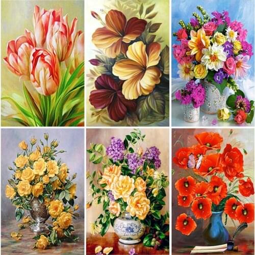 5D DIY Diamond Painting Full Square Round Drill Flowers Embroidery Cross Stitch Home Decoration Wall Art Handmade Gifts