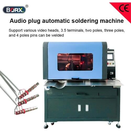 Audio plug automatic soldering machine video heads DC 3.5 terminals two poles pins welded equipment