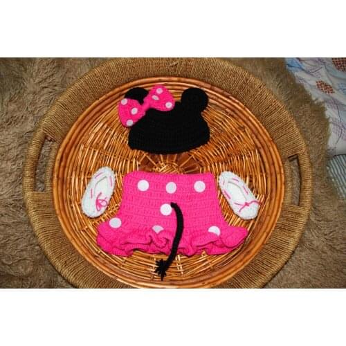 Free shipping,newborn hat caps ,crochet baby girls hat,shoes with Short skirt baby set size:0-1m,3-4m newborn Photo props