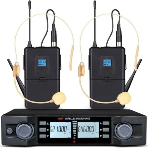 Wireless Microphone System Professional UHF Automatic Handheld microphone Frequency Adjustable 100M receive 2100b