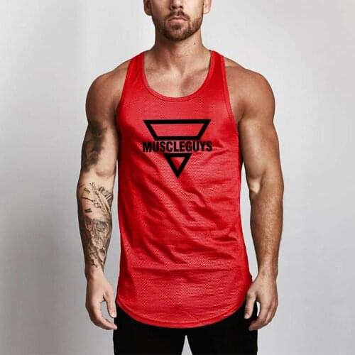 Brand Workout Mesh Mens Tank Top Fitness Fashion Casual Singlets Sleeveless Gym Tanktops Bodybuilding Vest Stringer Undershirt