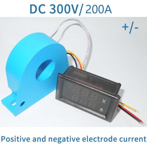 DC 0-300V 200A Digital LED Voltmeter Ammete Voltage Current Panel Meter +Shunt ( transformers/CT) Positive and negative current