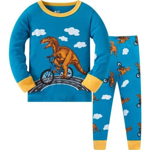 Dinosaur Unicorn Children Sleepwear Boys Cotton Night Suit PJS Pajamas Sets Kids Cartoon Comic Pijamas Suit Leisure Home Wear