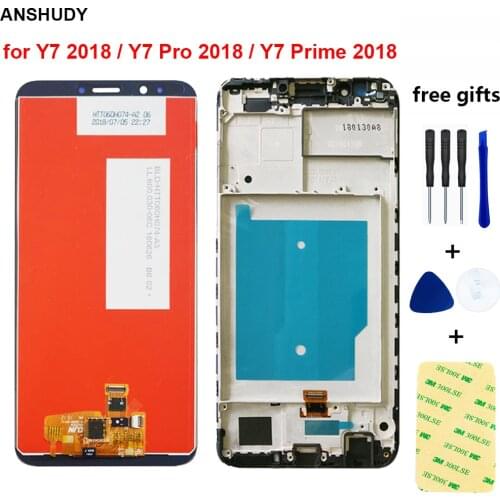 For Huawei Y7 2018 / Y7 Pro 2018 / Y7 Prime 2018 LCD Display + Touch Screen Digitizer Assembly Replacement + Frame Free Shipping