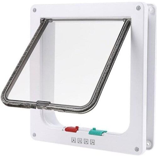 Pet Dog Door Safe Ferromagnetic Wall Entry Locking Automatically Close Pet Dog Cat Door Pet Supplies Flap Door Pet Door WF