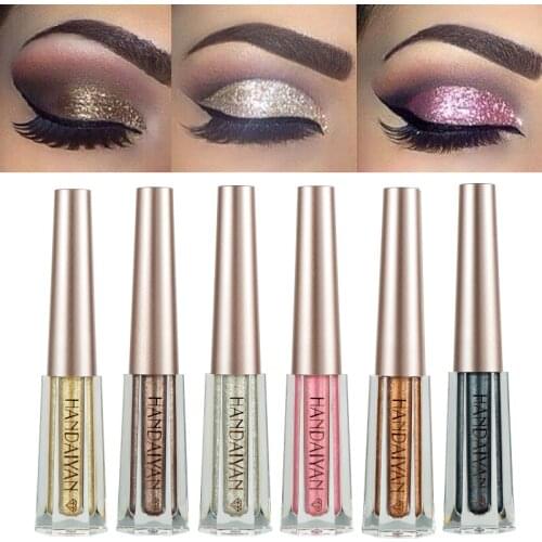 HANDAIYAN 2019 New Glitter Diamond Liquid Eyeshadow Makeup Waterproof Long Lasting Shimmer Metallic EyeShadow Liner Combination